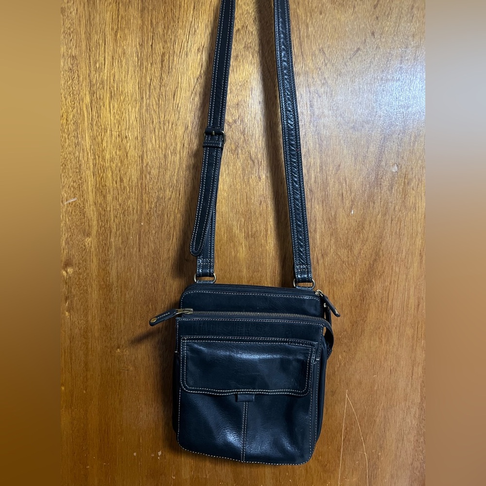 Fossil black Leather Shoulder Bag